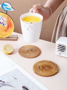 1入組編織杯墊 - 卡其色 - 查看 1