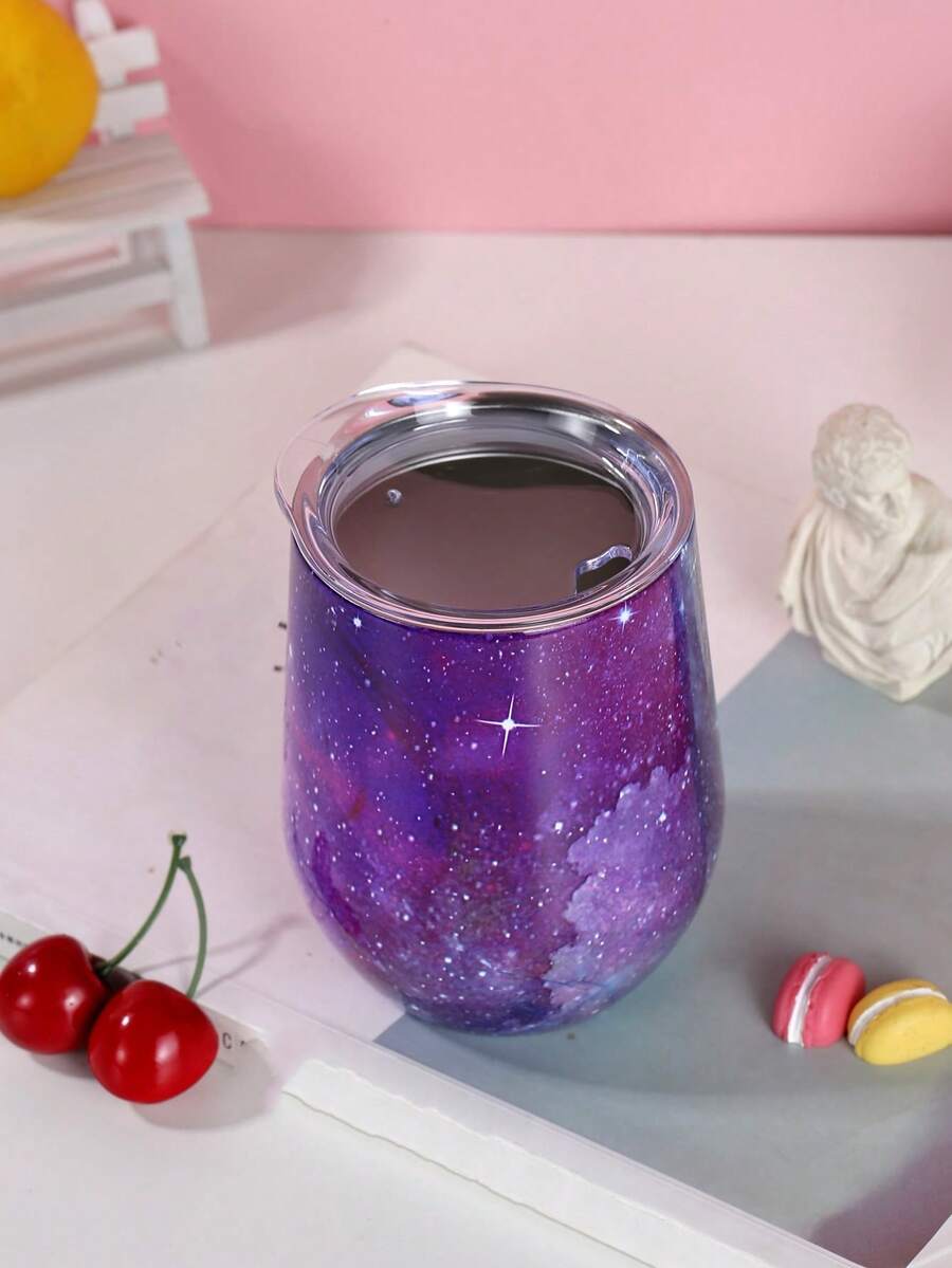 1入組星空圖案絕緣平底無腳杯 - 紫色 - 查看 1