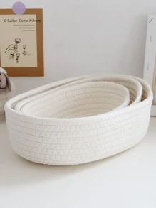 1入組素色書桌收納盒 - 米色 - 查看 5