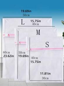 1 pieza Bolsa de lavandería de malla - Blanco - Ver 4