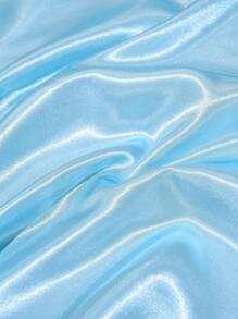 2 件涤纶缎面枕套套装 - 纯色枕套，适合头发和皮肤，信封封口，无枕芯，适用于卧室/客房/宿舍（男孩和女孩）/旅行 - 淺藍色 - 查看 6