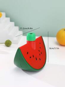 1入組帶吸管塑料隨行杯可愛西瓜設計保溫旅行廚房飲水杯 - 紅色 - 查看 5