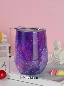 1入組星空圖案絕緣平底無腳杯 - 紫色 - 查看 2