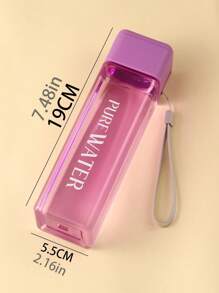 1pc PC Water Bottle With Wristlet, Fashion Letter Graphic Sport Water Bottle For Outdoor