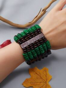 Vòng tay gỗ thủ công phong cách Bohemian - Nhiều màu - Xem 2