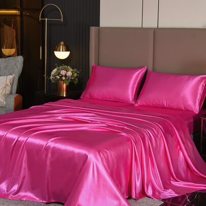 4Pcs Plain Satin Sh…