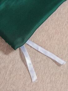 三件套纯色涤纶被套，柔软亲肤，套装包含：1 个带拉链和 4 个角带的被套 + 2 个枕套（不含被芯），适用于卧室、旅行、宿舍（男女通用） - 墨綠色 - 查看 7