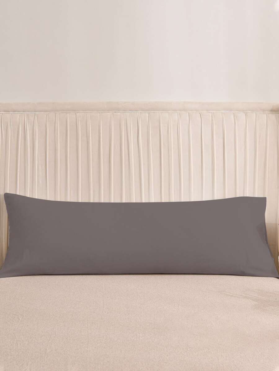 1 Vỏ gối dài thân chải màu trơn, vừa vặn với ruột gối 51*137cm, dùng cho ghế sofa/giường/ngoài trời/ký túc xá (bé trai/bé gái) - Xám - Xem 1