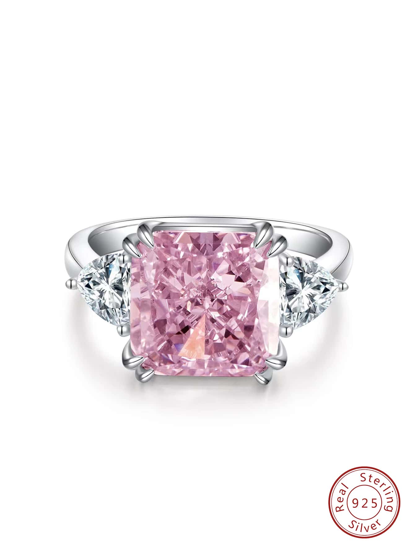 ESBERRY 1入組高閃耀黃色訂婚戒指婚戒適合女士S925純銀定情戒指永恆戒指精細首飾類禮品適合派對約會