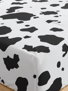 牛印花床單，黑白卡通床單，適用於臥室 - 黑與白 - 查看 8