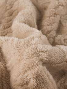 Plain Fleece Blanket - Khaki - View 5