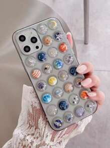 Cartoon Astronaut Print Clear Phone Case - Multicolor - View 2