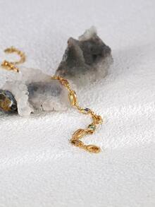 Charm-In 彩色方晶鋯石手環適合夏天假期,優雅和時尚配件 - 金黃色 - 查看 3