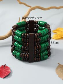 Vòng tay gỗ thủ công phong cách Bohemian - Nhiều màu - Xem 4