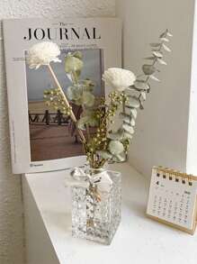 1pc French Style Transparent Vase, Glass Decorative Vase For Home - Clear - View 1