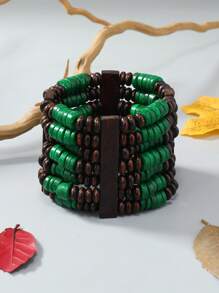 Vòng tay gỗ thủ công phong cách Bohemian - Nhiều màu - Xem 5