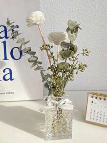 1pc French Style Transparent Vase, Glass Decorative Vase For Home - Clear - View 3