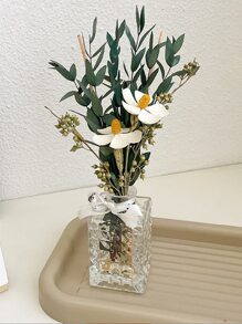 1pc French Style Transparent Vase, Glass Decorative Vase For Home - Clear - View 2