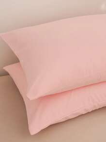 1 cặp áo gối màu trơn không có chất độn - Hồng - Xem 4