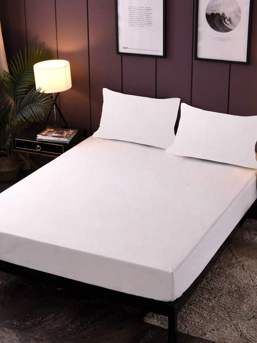 Bộ trang tính được trang bị màu rắn không có chất làm đầy - trắng - Xem 1