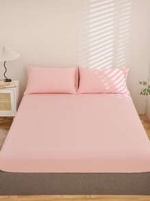 素色床笠套裝不附內芯 - 粉色 - 查看 1
