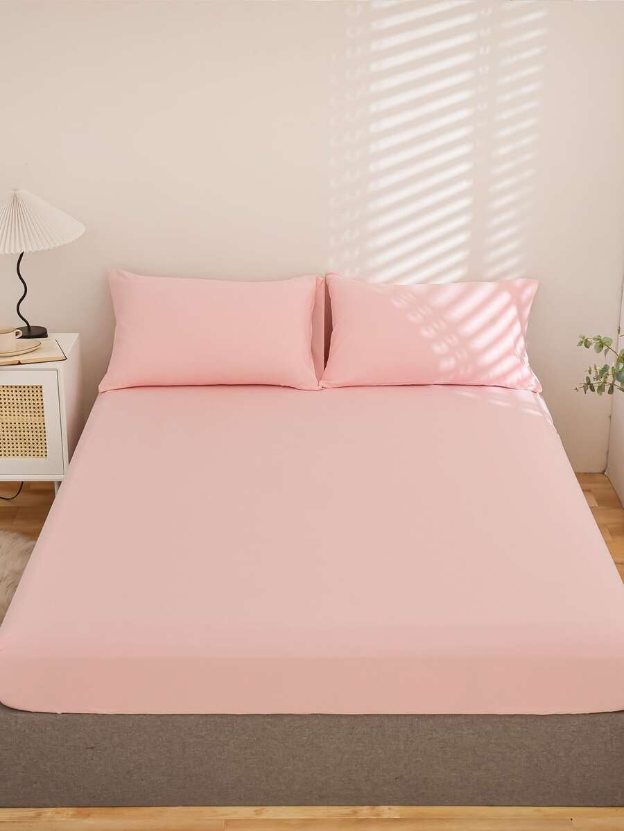 素色床笠套裝不附內芯 - 粉色 - 查看 1