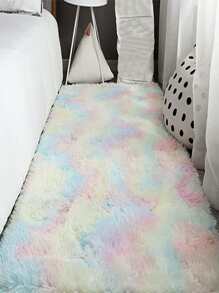 1pc Polyester Rug, Modern Tie Dye Fuzzy Bedroom Rug For Living Room - Multicolor - View 5