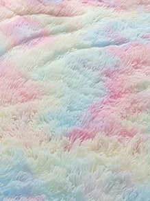 1pc Polyester Rug, Modern Tie Dye Fuzzy Bedroom Rug For Living Room - Multicolor - View 6