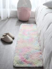 1pc Polyester Rug, Modern Tie Dye Fuzzy Bedroom Rug For Living Room - Multicolor - View 7