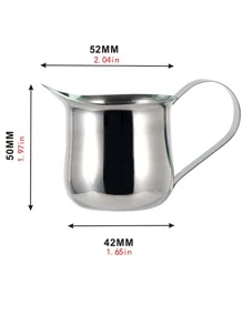 1个不锈钢多功能咖啡拉花奶泡壶 - 銀色 - 查看 6