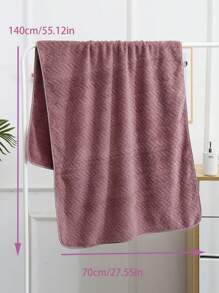 2pcs/Set Solid Color Towel Set, Minimalist Fabric Bath Towel Set For Bathroom Shower Towels For Beauty Salon, Hotel Sports,Home Essentials, Towel, Skin Care - Purple - View 4