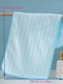 1 chiếc khăn tắm hoặc khăn tắm họa tiết sọc, thích hợp cho thẩm mỹ viện, khách sạn, thể thao, đồ dùng gia đình, khăn tắm, khăn chăm sóc da. - Màu xanh lam - Xem 4