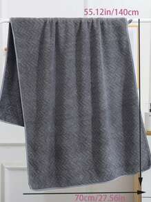 1pc Face Towel & 1pc Bath Towel Set - Grey - View 4