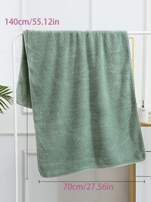 2pcs Solid Fuzzy Towel Set Shower Towels For Beaty Salon, Hotel Sports,Home Essentials, Towel, Skin Care - Green - View 3