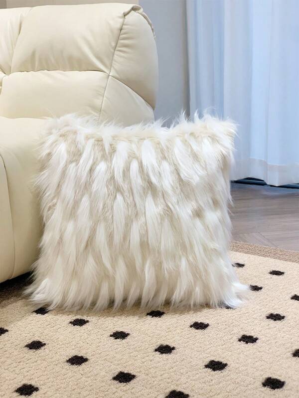 Plain Plush Cushion Cover Without Filler, Soft Throw Pillow Cover, Pillow Insert Not Include, For Sofa, Living Room