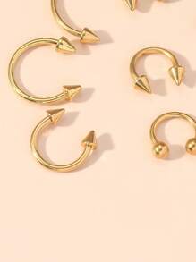 8pcs/16pcs/10pcs Stainless Steel C-Shaped Nose Ring Jewelry - Yellow Gold - View 2