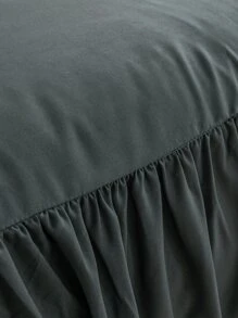 1pc Bed Skirt, Bedding, Soft & Breathable Bed Sheet With Ruffled Hem And Elastic Band, Comfortable Sleep, Lightweight & Elegant, Cloud-Like Soft Texture, Fits Twin, Full, Queen, King Size Beds, Machine Washable, Princess Style Room Decor - Dark Grey - View 4
