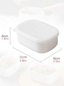 1pc Solid Lunch Box, Small PP Food Container For Home,Kitchen,Christmas Gift,School Supplies - White - View 3
