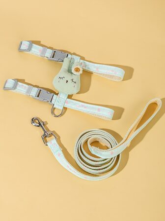 1 st tecknad kanindekor husdjurssele & 1 st husdjurskoppel