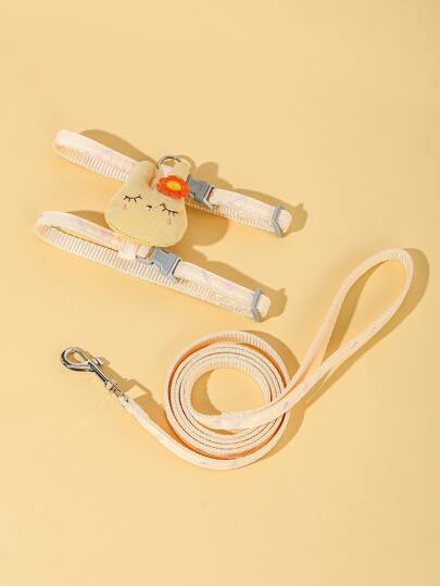 1pc Cartoon Rabbit Decor Pet Harness & 1pc Pet Leash