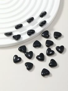 20 颗黑色心形珠子带通孔，不褪色，适合制作手链、项链、服装、包链、工艺品、发饰、DIY 材料。情人节 - 黑色 - 查看 2