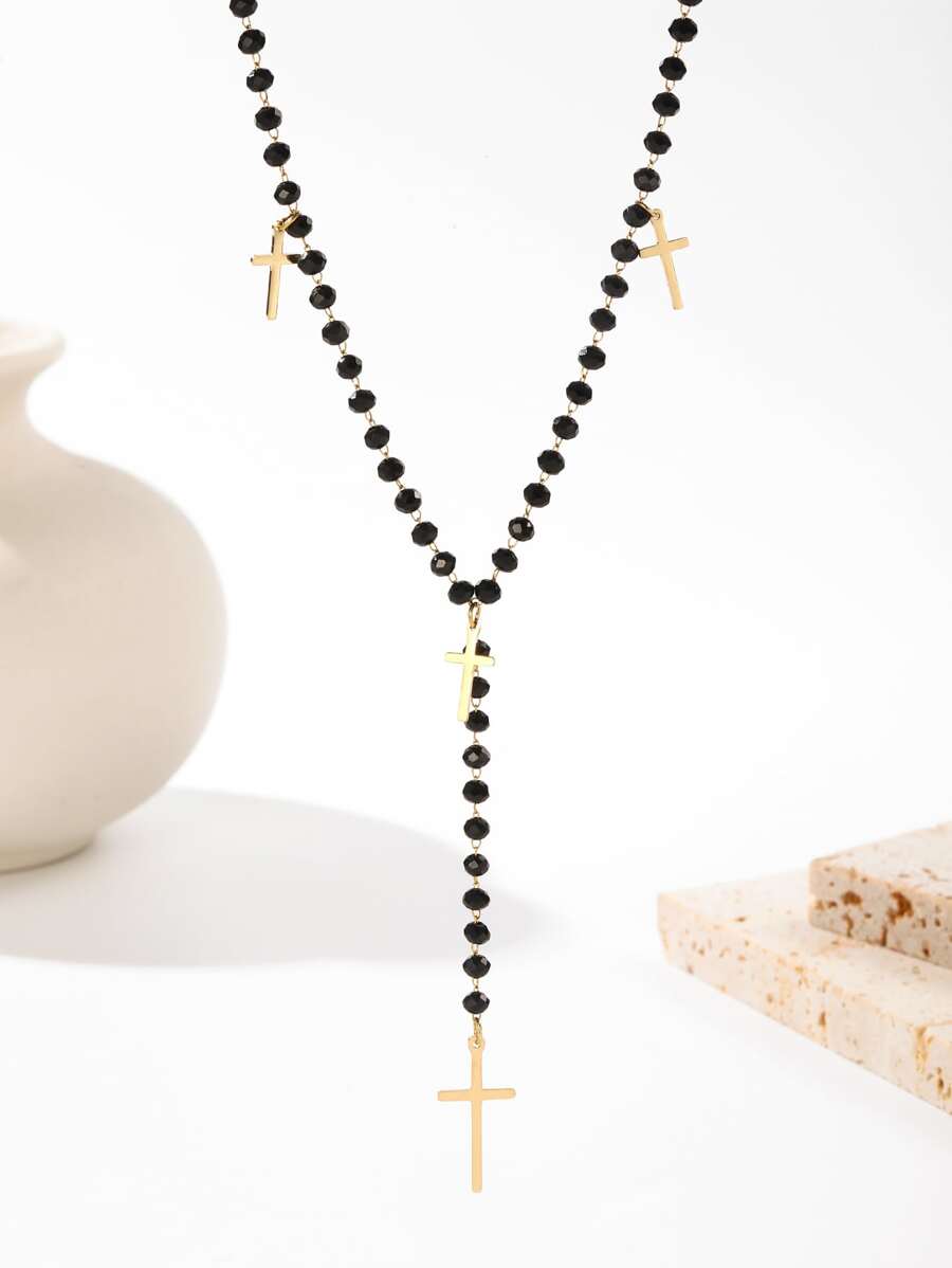 Vòng cổ chữ thập Charm Y Lariat - Vàng - Xem 1