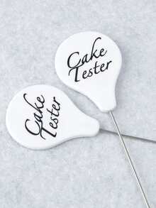 1pc Stainless Steel Cake Tester Stick, Daily Letter Graphic Baking Test Needle For Kitchen - White - View 5