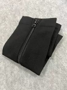 1pair Open Toe Zipper Compression Athletic Socks - Black - View 3