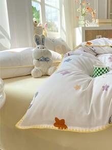 3pcs/set Cartoon Star Pattern Duvet Cover & 2 Pillowcase ), Modern Polyester Bedding Set For Home - Multicolor - View 5