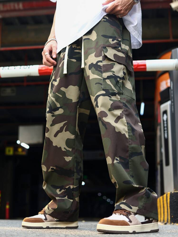 Manfinity EZcore 迷彩柄 カーゴパンツ フラップポケット ドロー