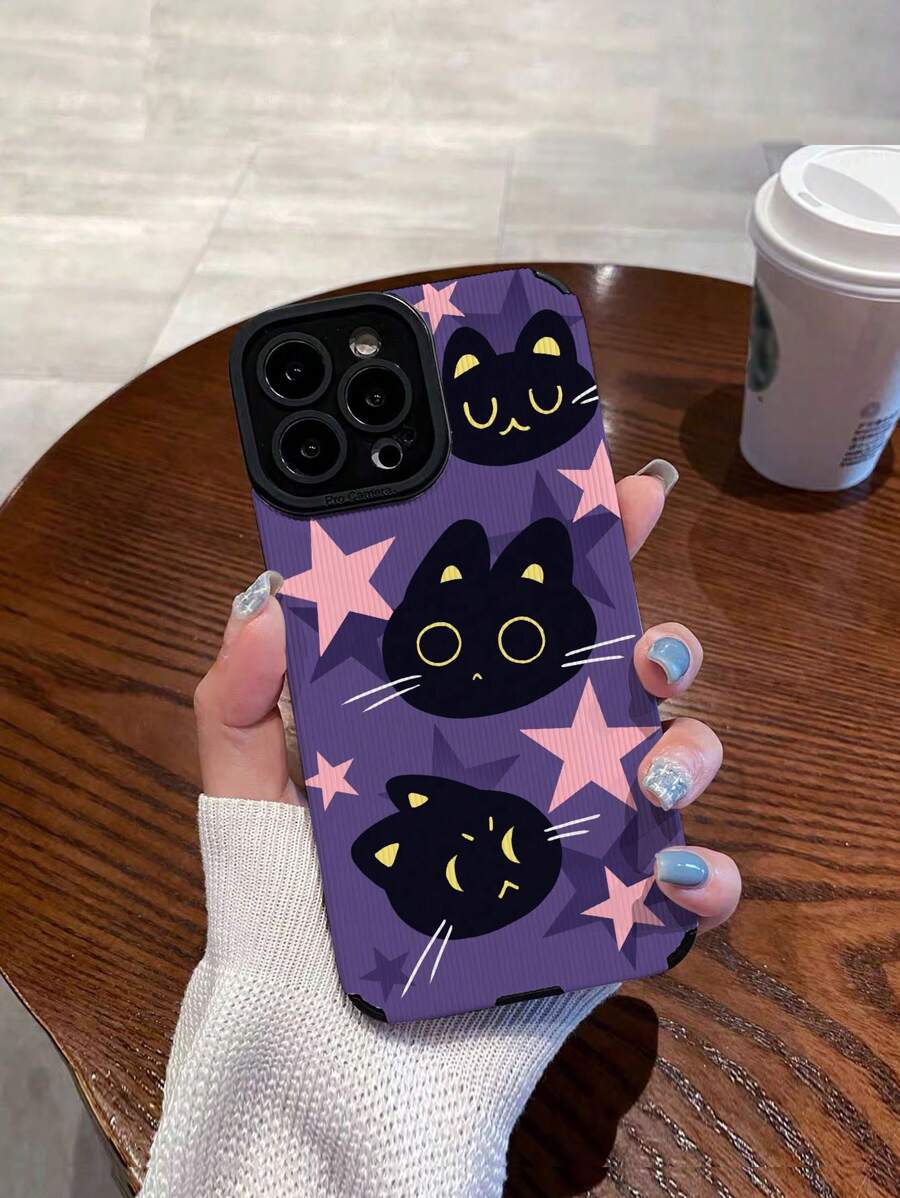 卡通貓樣式防摔手機殼 - 彩色 - 查看 1