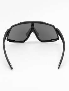 1 Cặp Kính râm thời trang một mảnh chống lạnh cho phụ nữ để trang trí hàng ngày - màu đen - Xem 2