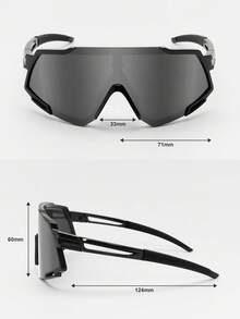 1 Cặp Kính râm thời trang một mảnh chống lạnh cho phụ nữ để trang trí hàng ngày - màu đen - Xem 5