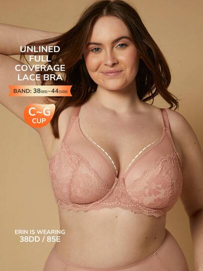 Lencería suave y cómoda para mujer, con cobertura completa, soporte y transpirabilidad. Sujetador con encaje elegante y malla, sin aros, minimalista y sexy, ideal para novia y ocasiones íntimas